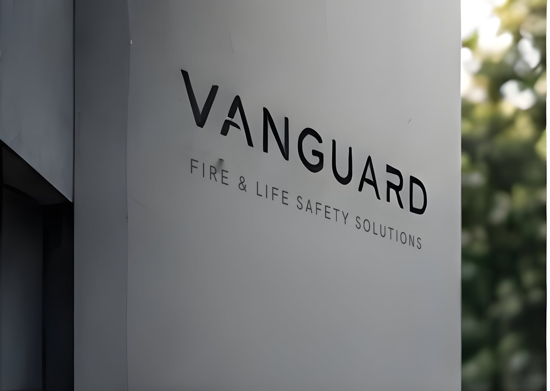 The Vanguard name on a building facade